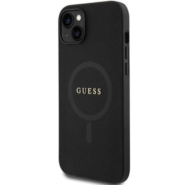 Guess Mobilskal till iPhone 15 Plus Magsafe Saffiano - Svart Svart