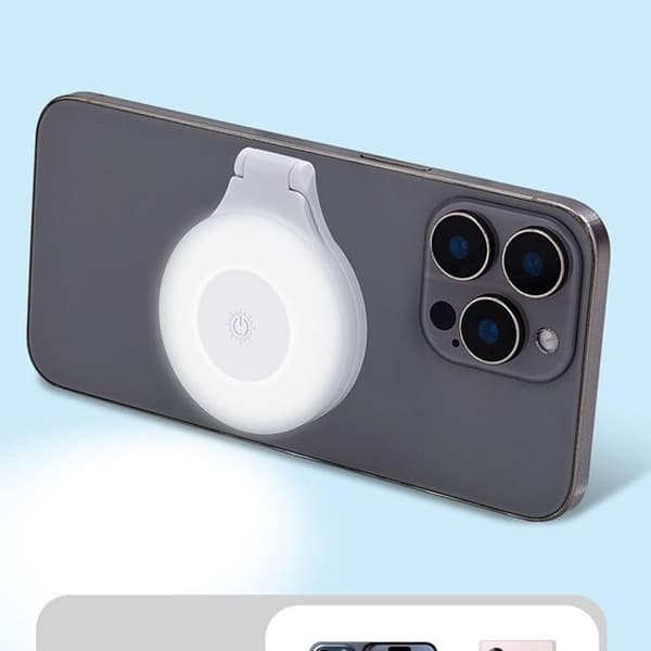 Magnetiskt MagSafe Mobilställ med Lampa L8 - Vit Vit