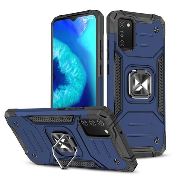 Wozinsky Galaxy A03s Skal Ring Armor Hybrid Magnetic Holder - Blå