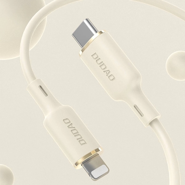 Dudao 2i1 USB-C til USB-C/Lightning kabel 1,2m - Beige