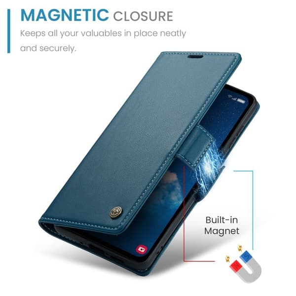 CASEME Plånboksfodral Konstläder för Samsung Galaxy A35 5G - Blå