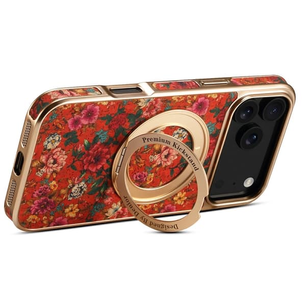 Mobilskal till iPhone 17 Pro Max MagSafe Electroplated Floral A22 - Röd Röd