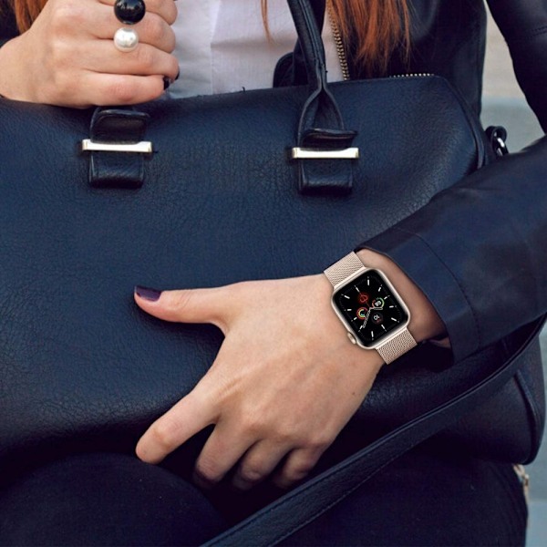 Milaneseband Apple Watch 7/8/9/10/SE/Ultra 1/2(44/45/46/49mm) - Starlight