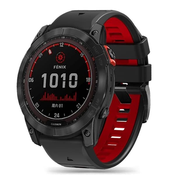 Tech-Protect Garmin Fenix 5X/6X/7X Armbånd - Sort/Rød Svart