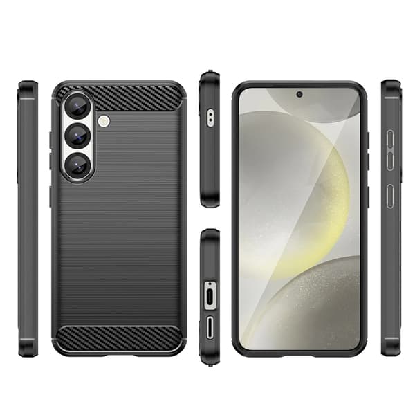 Telefontaske til Galaxy S25 Edge Carbon Flexible - Sort Svart