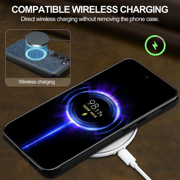 LC.IMEEKE Samsung Galaxy S23 Plånboksfodral Konstläder - Blå