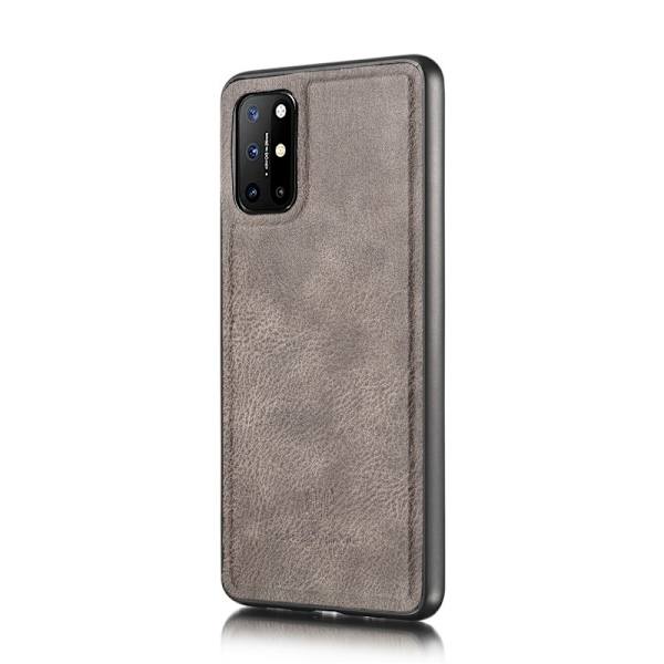 DG.MING OnePlus 8T Äkta Läder Plånboksfodral Grå