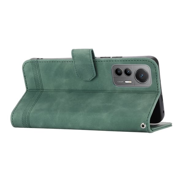 DIERFENG DF-03 Plånboksfodral för Xiaomi 12 Pro 5G - Konstläder - Grön