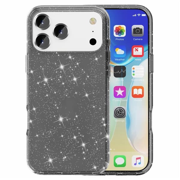 AMORUS Mobilskal till iPhone 17 Pro Shockproof - GlitterSvart Svart