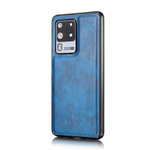 DG.MING 2-i-1 Läder Plånboksfodral + PC Baksida för Samsung Galaxy S20 Ultra Blå