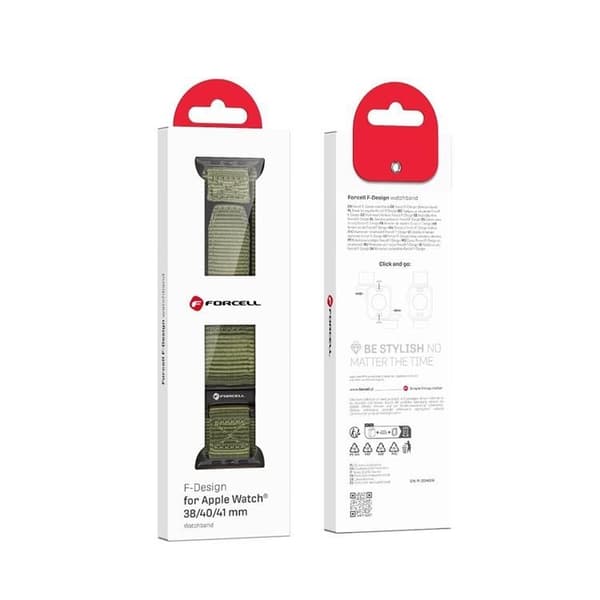 Forcell Apple Watch (38/40/41mm) Armband Nylon - Grön Grön