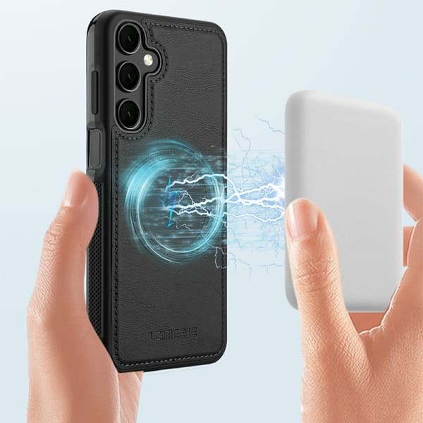 LC.IMEEKE Samsung Galaxy S24 FE Plånboksfodral Konstläder - Svart
