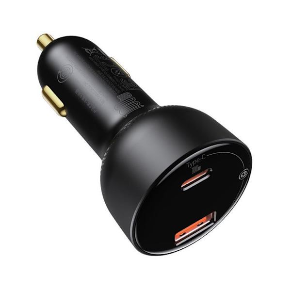 Baseus Superme Billaddare USB Till USB-C 100W - Svart Svart