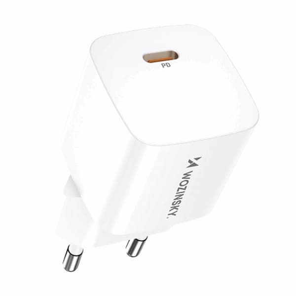 Wozinsky Väggladdare USB-C PD 20W - Vit Vit