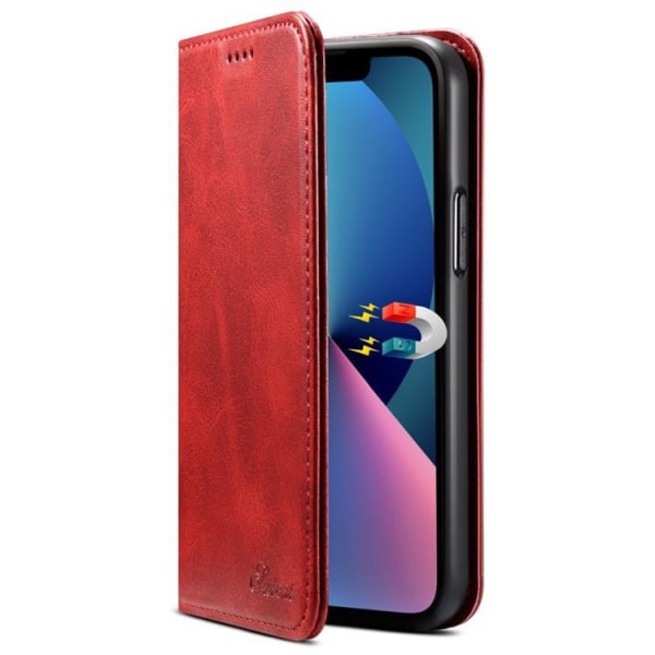 SUTENI iPhone 14 Plånboksfodral Textured Surface - Röd