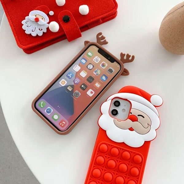 Reindeer Pop It Silicone Skal iPhone X / XS - Brun Brun