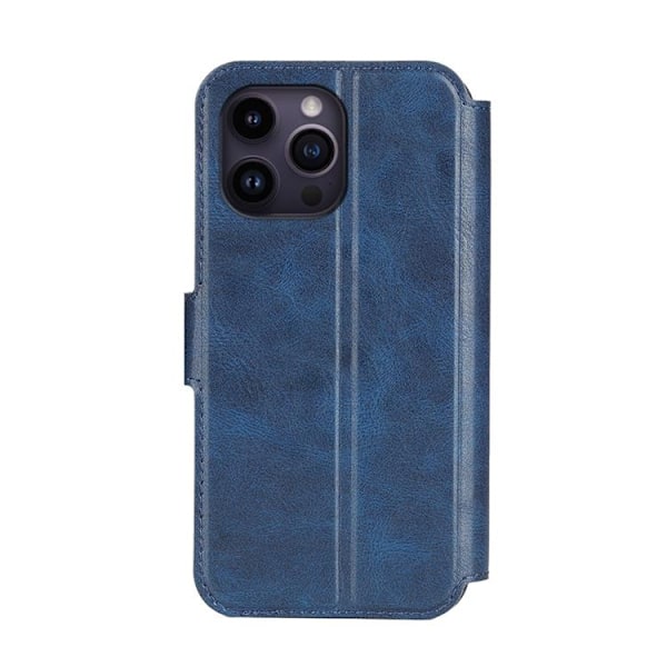 BOOM iPhone 14 Pro Plånboksfodral Calfskin - Blå Blå