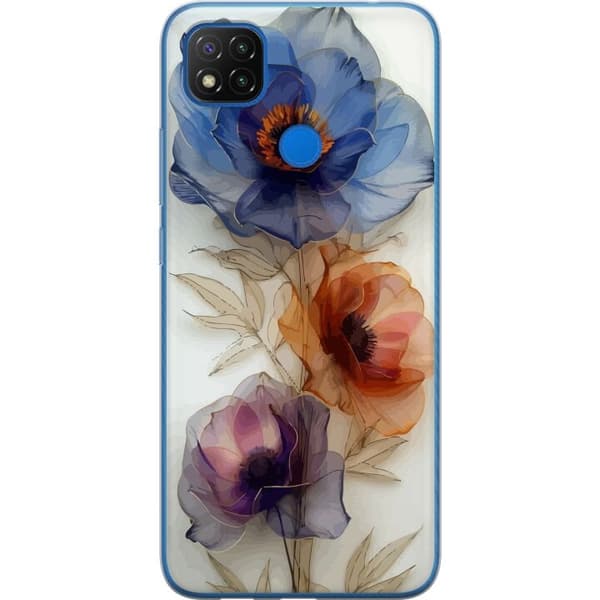 Mobilcover til Xiaomi Redmi 9C NFC med Silkeblomster