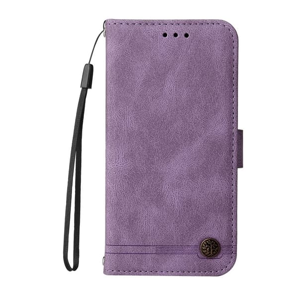 Samsung Galaxy S26 Edge Plånboksfodral Konstläder Ställ med Rem - Lila