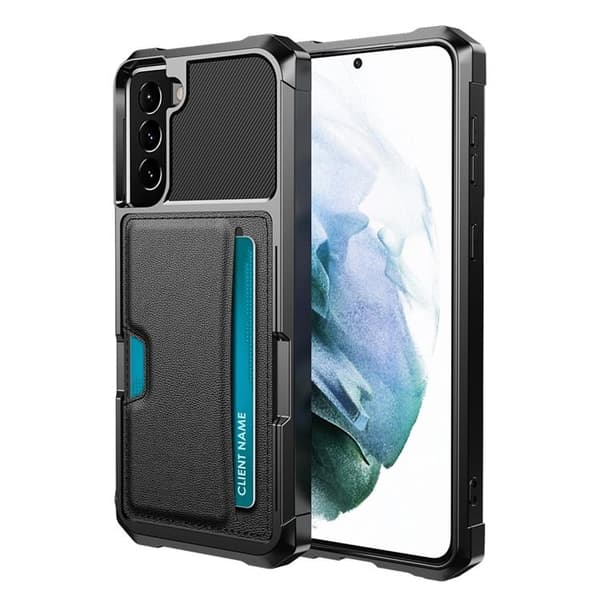 Læder Kortholder til Etui Galaxy S22 Plus 5G - Sort Black