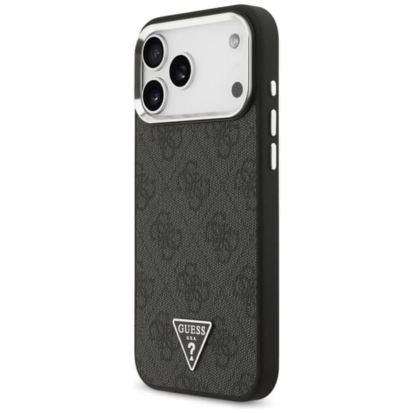 Guess Telefontaske til iPhone 17 Pro Max MagSafe 4G Trekantlogo - Sølv Silver