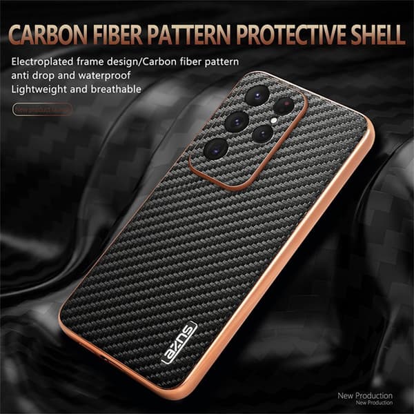 AZNS Mobilskal för Samsung Galaxy S26 Ultra Karbonfiber PU TPU - Blå