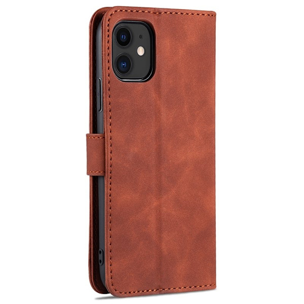 AZNS Mobilskal till iPhone 12/12 Pro KonstLäder - Ställfunktion - Brun