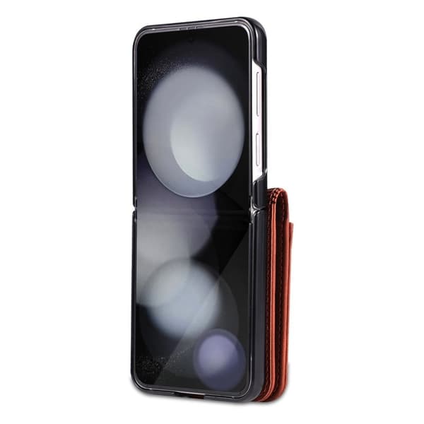 AZNS Samsung Galaxy Z Flip7 FE Plånboksfodral Konstläder - Brun