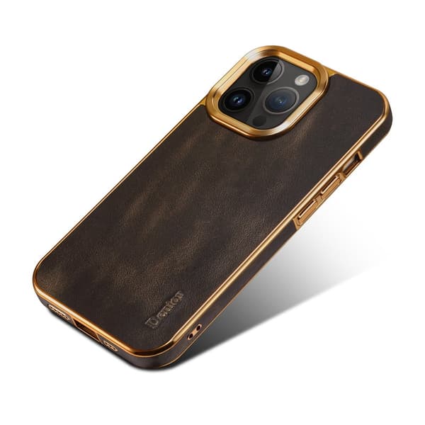 DENIOR Mobilskal till iPhone 16 Pro Max Äkta Läder Svart