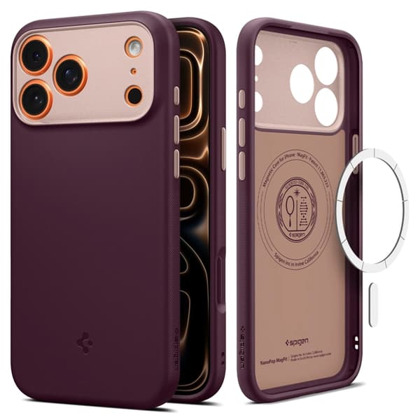 Spigen Telefontaske til iPhone 17 Pro Magsafe Nano Pop - Bourgogne Bean Lila