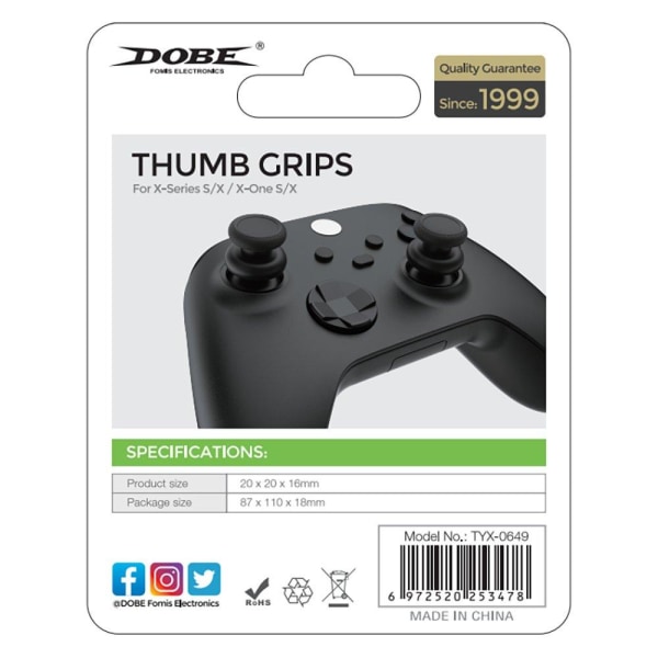 [2-PACK] Dobe Thumb Grip XBOX-ohjaintikulle - musta