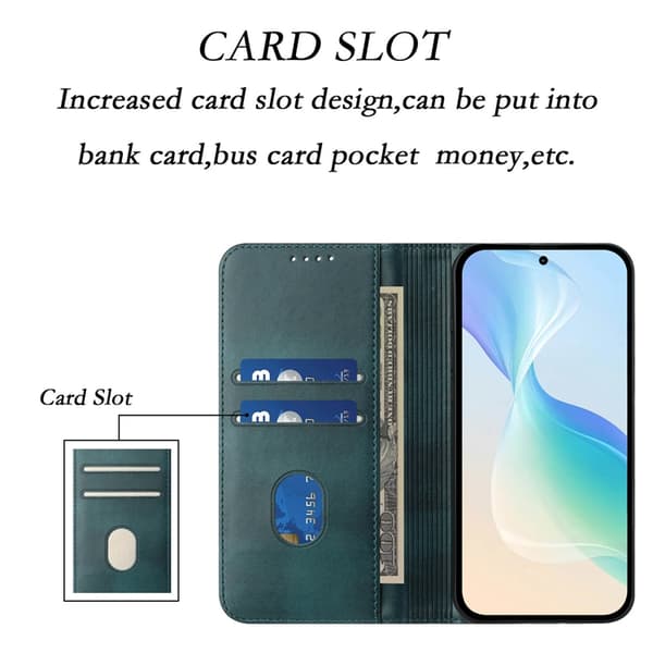 OnePlus 15 Plånboksfodral Retro RFID-Skydd Konstläder Grön