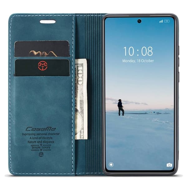 CASEME 013 Plånboksfodral för Xiaomi 12 Lite 5G KonstLäder Blå
