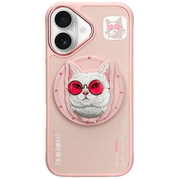 Nimmy Mobilskal till iPhone 16 MagSafe Glasses Cool Cat - Rosa Rosa