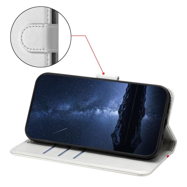 Plånboksfodral för Samsung Galaxy S26 Magnetiskt Konstläder - Silver