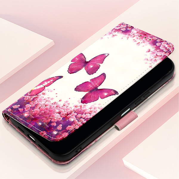 iPhone Air Plånboksfodral Printing Pattern Med Strap Rosa
