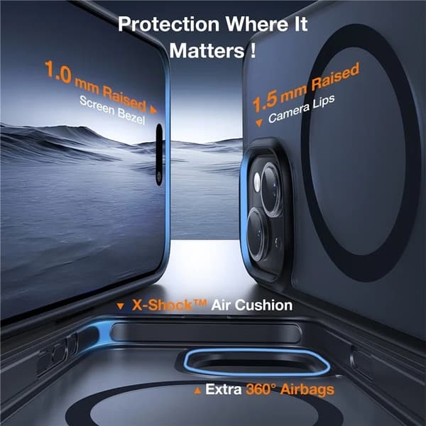 TORRAS Mobilskal till iPhone 15 Magsafe Kickstand - Svart