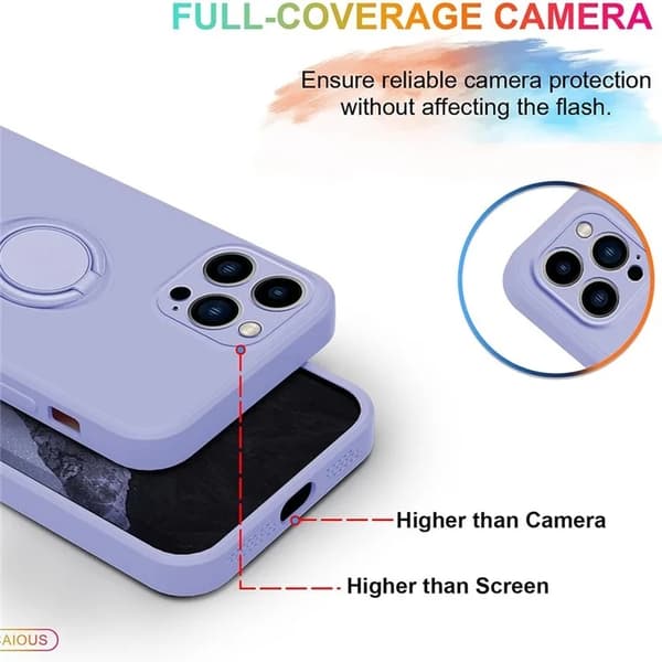 Telefontaske til iPhone 16 Plus Silikone Ring - Lilla Lila