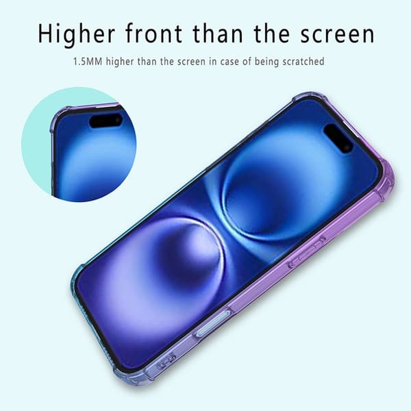 Mobilskal till iPhone 17 Gradient Color TPU Anti-Drop - Rosa/Grön Blå