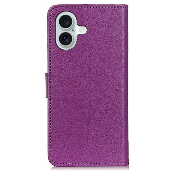 iPhone 17 Plånboksfodral Litchi Texture - Lila Lila