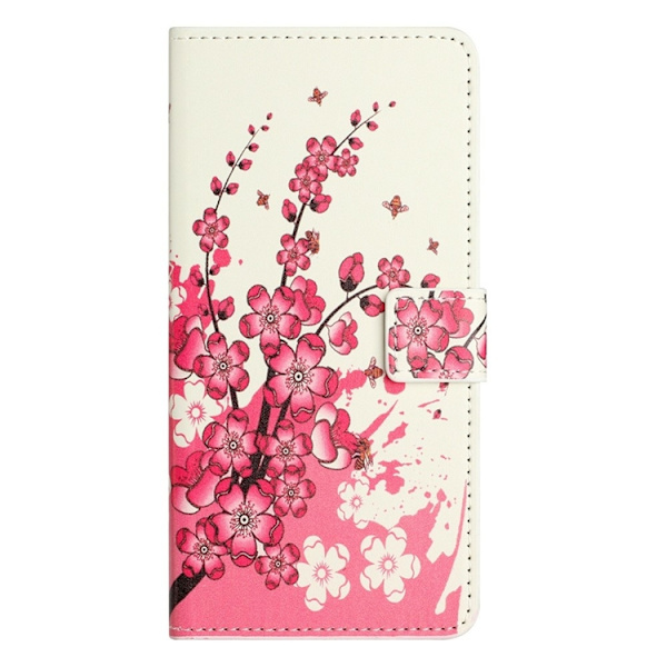iPhone Air Konstläder Plånboksfodral Pattern Print - Plum Blossom Rosa