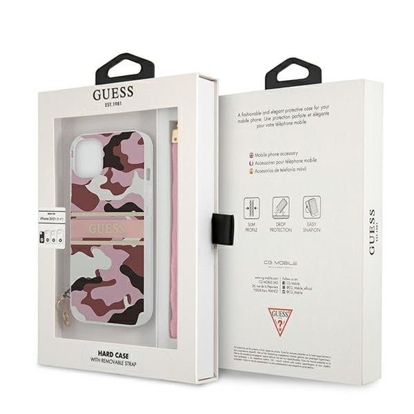 Guess Camo Strap Collection Skal iPhone 13 mini - Rosa Pink