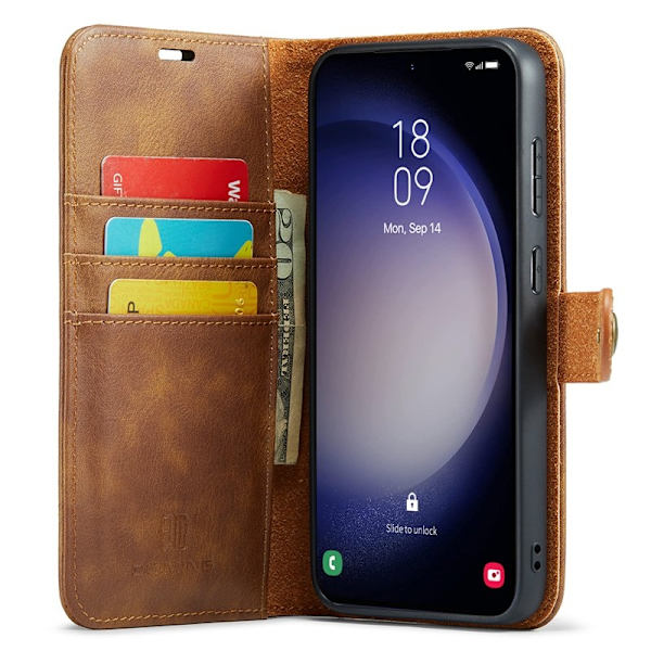 DG.MING Samsung Galaxy S25 Plånboksfodral Äkta läder- Brun