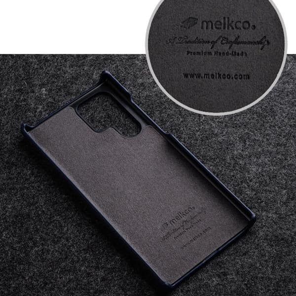 MELKCO Mobilskal för Samsung Galaxy S23 Ultra, Äkta läder, Orange