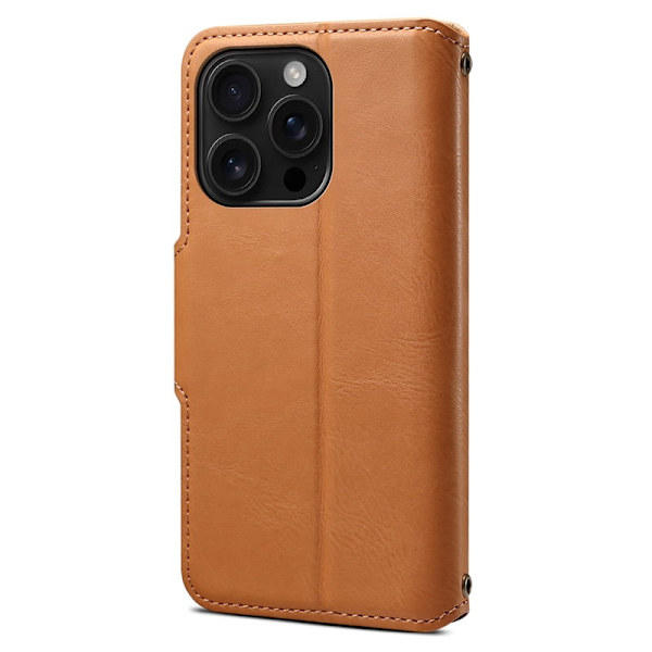 DENIOR iPhone 16 Pro Plånboksfodral Konstläder Khaki