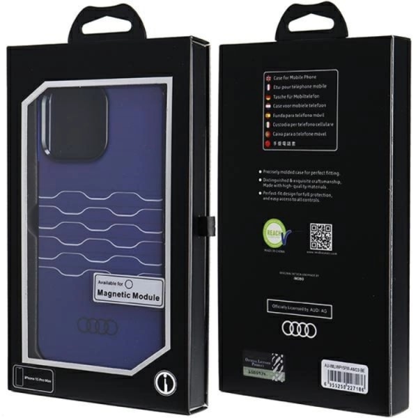Audi iPhone 15 Pro Max matkapuhelimen suojakuori Magsafe IML - sininen