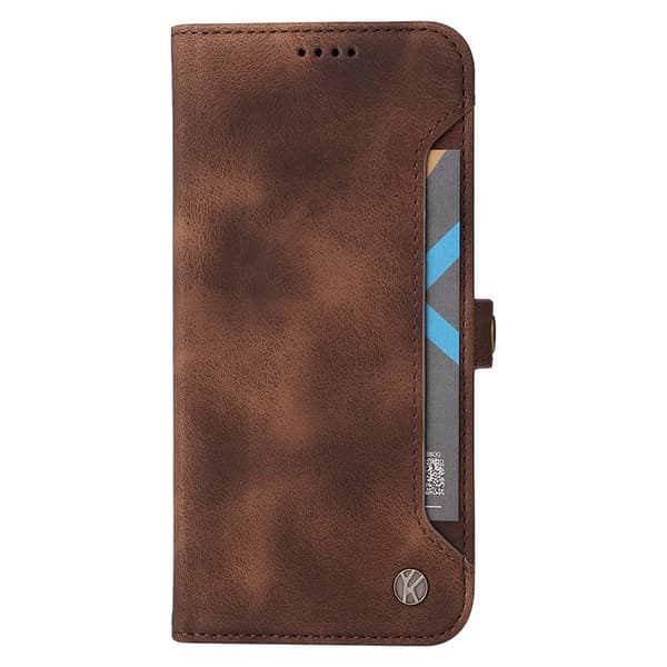 YIKATU Samsung Galaxy A55 5G Konstläder Plånboksfodral PU Flip - Brun