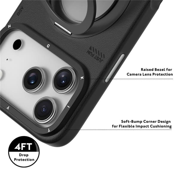 YOUNGKIT Mobilskal till iPhone 17 Pro Max Rotating Kickstand - Svart Svart