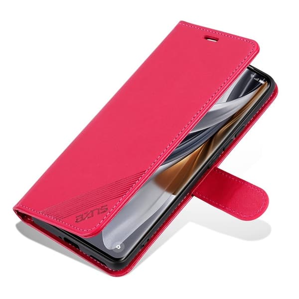 AZNS Xiaomi 15 Pro Plånboksfodral Anti-Scratch Konstläder - Röd