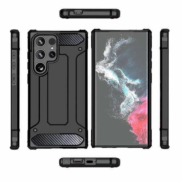 Telefontaske til Galaxy S25 Ultra Hybrid Armor - Blå Blå
